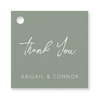 Simple Modern Sage Green Calligraphy Gift Tags