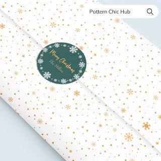 Simple Modern White Gold Snowflake Elegant Tissue Paper