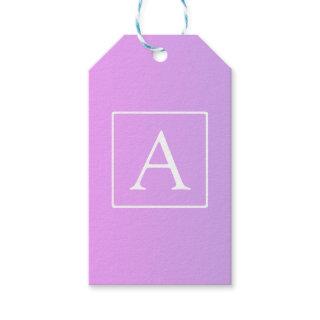 Simple Monogram | Subtle Pink/Purple Ombre Gift Tags