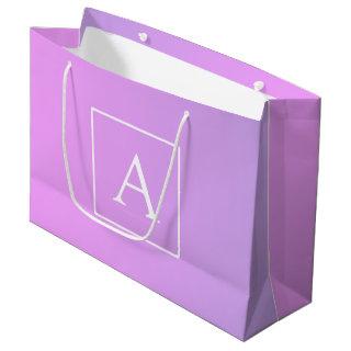Simple Monogram | Subtle Pink/Purple Ombre Large Gift Bag