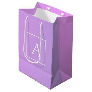 Simple Monogram | Subtle Pink/Purple Ombre Medium Gift Bag