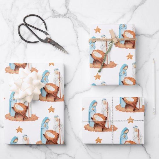 Simple Nativity Scene Mary Joseph Jesus Christmas   Sheets