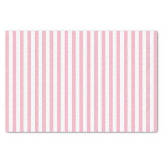 Simple Pale Pink and White Stripes Pattern Tissue Paper