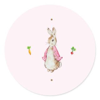 Simple Pink Peter the Rabbit Classic Round Sticker