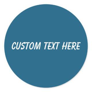 Simple plain Blue Sapphire solid color Classic Round Sticker