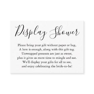 Simple Plain Display Bridal Shower Black & White Enclosure Card