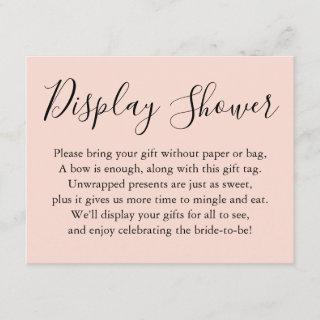 Simple Plain Display Bridal Shower Blush Pink Enclosure Card