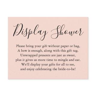 Simple Plain Display Bridal Shower Blush Pink Enclosure Card