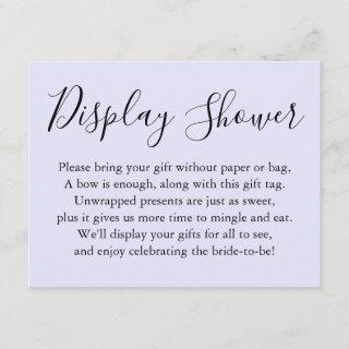 Simple Plain Display Bridal Shower Lavender Enclosure Card