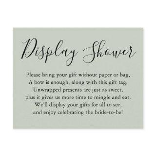 Simple Plain Display Bridal Shower Sage Green Enclosure Card