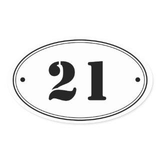 Simple Plain Oval Number Stickers