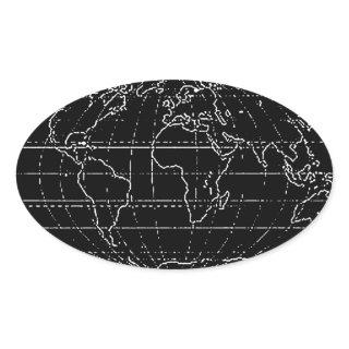 simple planisphere / maps oval sticker