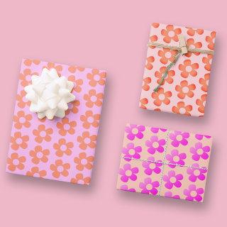 Simple Preppy Hot Pink Orange Pastel Blush Flower  Sheets