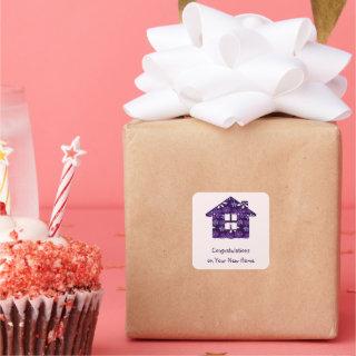 Simple Purple Blush Congrats on Your New Home Square Sticker