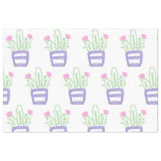 Simple purple green cactus glitter sparkle custom  tissue paper