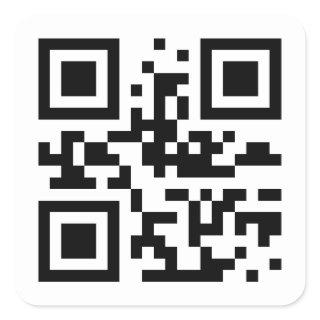 Simple QR Small Business Custom QR Code  Square Sticker