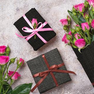Simple Realistic Burlap Rustic Black Grey Charcoal  Sheets