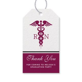 Simple Red Caduceus Nurse Graduate Thank You Gift Tags