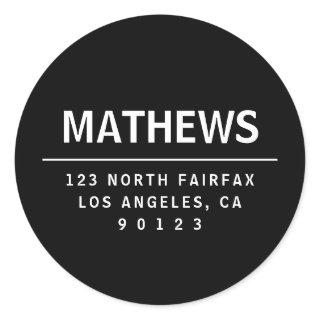 Simple Return Address Classic Round Sticker
