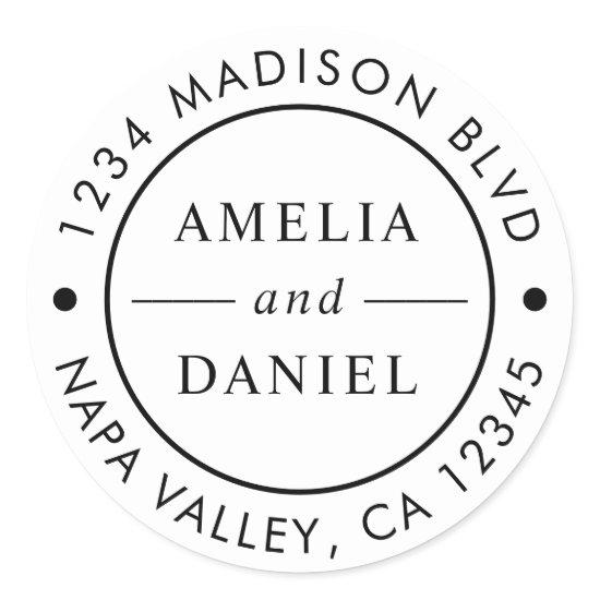 Simple Round Return Address Classic Round Sticker