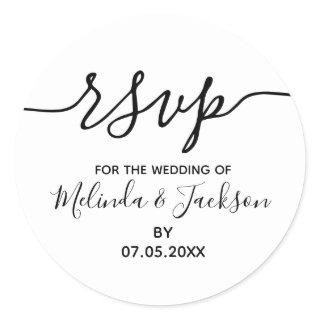 Simple RSVP Classic Round Sticker