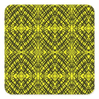 Simple Scribble | Mirror Tiling | Yellow | Square Sticker