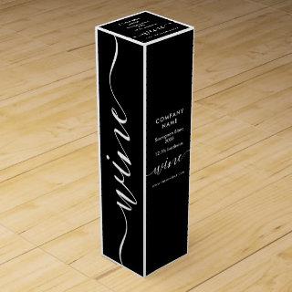 Simple Script - Black & White  Wine Box