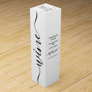 Simple Script - White & Black  Wine Box