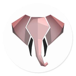Simple Shapes Geometrics Elephant Head  Classic Round Sticker