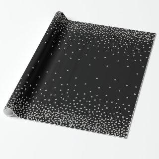 Simple Silver Confetti Over Black Holiday Style