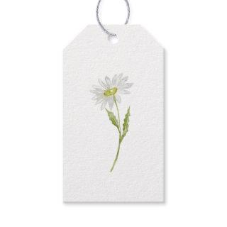 Simple Single Modern Watercolor Daisy Spring Gift Tags