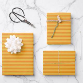 Simple Summer Yellow Orange Narrow Striped Pattern  Sheets