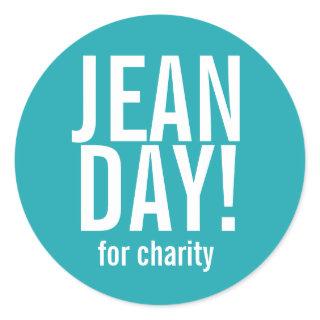 Simple Teal Jean Day Stickers