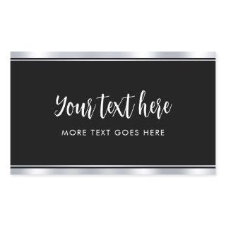 Simple Template Faux Silver Custom Handwritten Rectangular Sticker