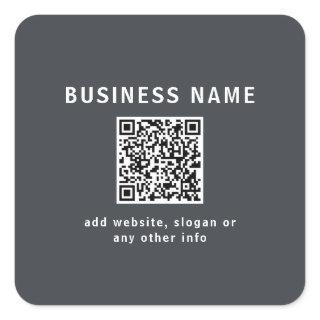Simple Template for your QR code | Dark Grey Square Sticker