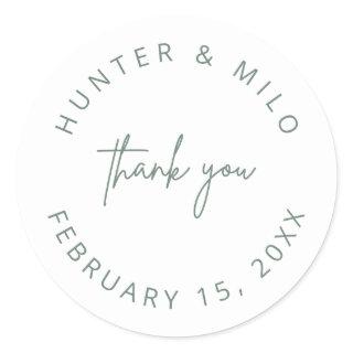 Simple Thank You Wedding Favor Labels Sticker