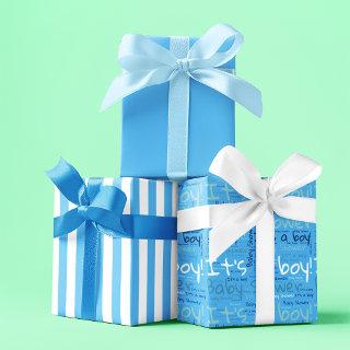 Simple Typography It's a Boy Baby Shower   Sheets