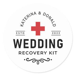 Simple Wedding Hangover Recovery Kit Classic Roun Classic Round Sticker