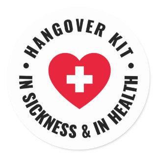 Simple Wedding Hangover Recovery Kit Classic Roun Classic Round Sticker