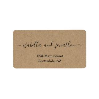 Simple Wedding Return Address Labels - Kraft