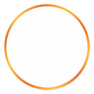 Simple White and Orange Gradient Border Classic Round Sticker