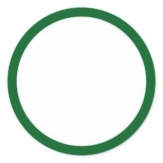 Simple White Blank with Green Border Classic Round Classic Round Sticker