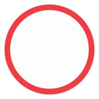 Simple White Blank with Red Border Classic Round Classic Round Sticker