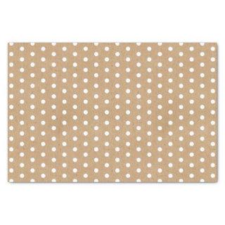 Simple White Dots On Faux Rustic Brown Kraft Tissue Paper