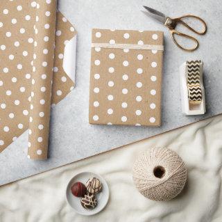 Simple White Dots On Faux Rustic Brown Kraft