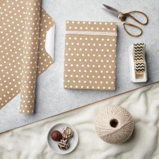 Simple White Dots On Faux Rustic Brown Kraft