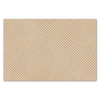 Simple White Lines On Faux Rustic Brown Kraft Tissue Paper