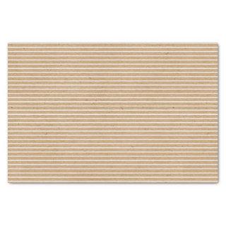 Simple White Lines On Faux Rustic Brown Kraft Tissue Paper