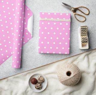 Simple white polka dots on light pink pattern