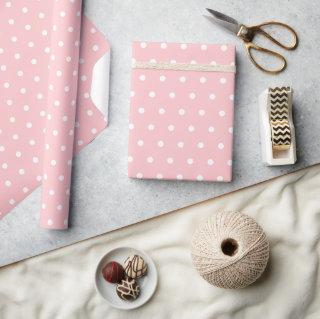 Simple white polka dots on light pink pattern
